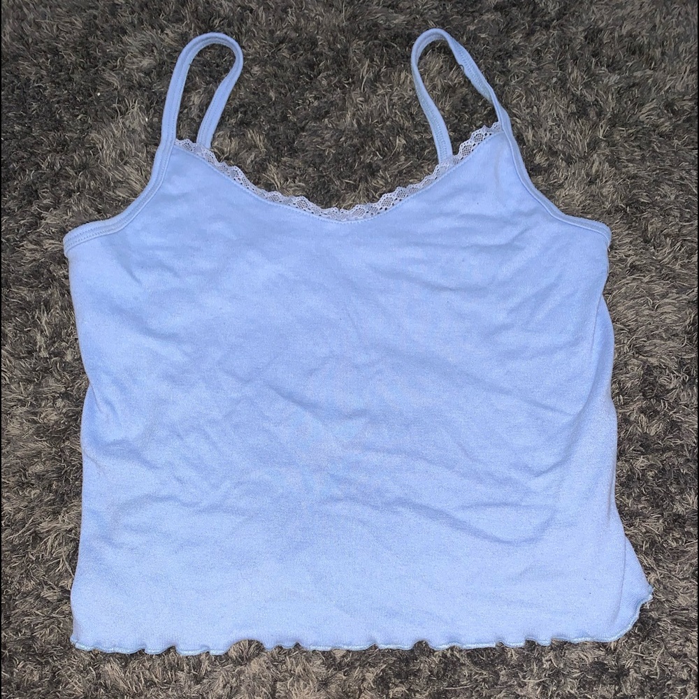 Mesh crop top blue trendy